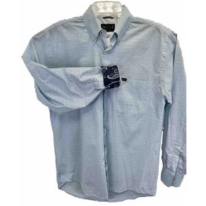 Mine London Mens Sz Medium MultiColored Plaid  Flip Cuff Dress Shirt (W24) EUC